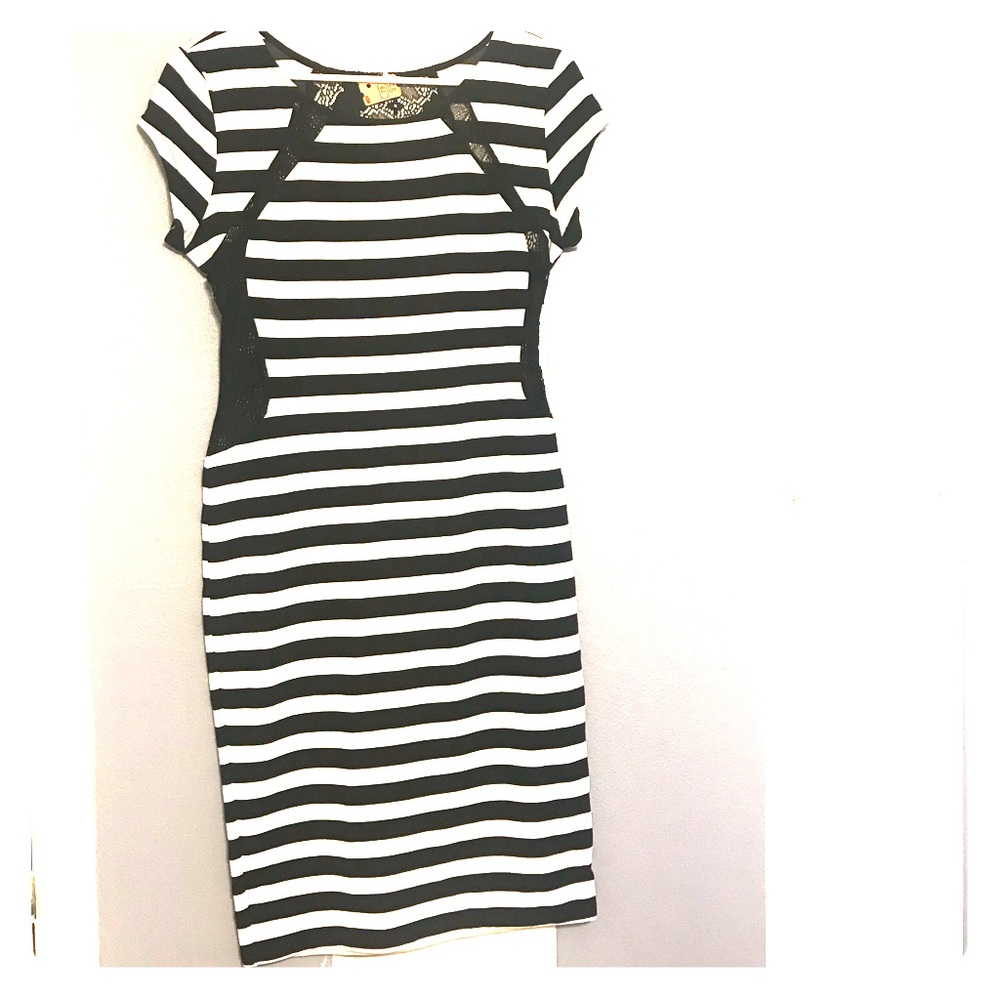 Black & white striped Gianni Bini dress